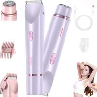 Bikini Trimmer for Women Pubic Hair, 2 in 1 Eletctric Razors for Women - Rechargeable Eletctric Shaver for Women - IPX7 Water...