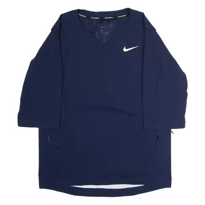 NIKE Baseball Mens Pullover Jacket Blue M
