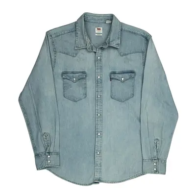 Levis Denim Shirt - Large Light Wash Cotton
