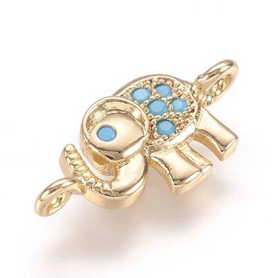 Brass Micro Pave Cubic Zirconia Links