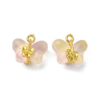 Light Gold Tone Alloy with Glass Charms
