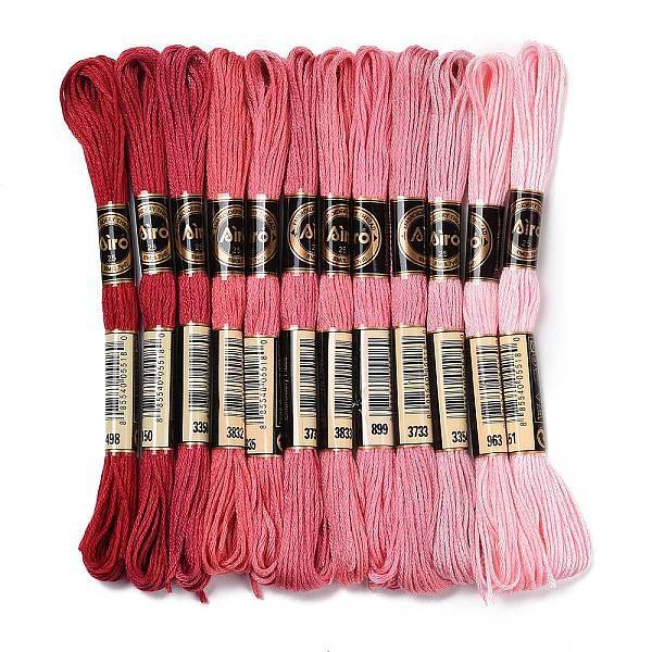 12 Skeins 12 Colors 6-Ply Polyester Embroidery Floss