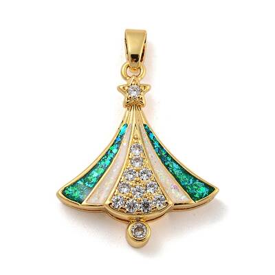 Christmas Brass Micro Pave Cubic Zirconia Pendant