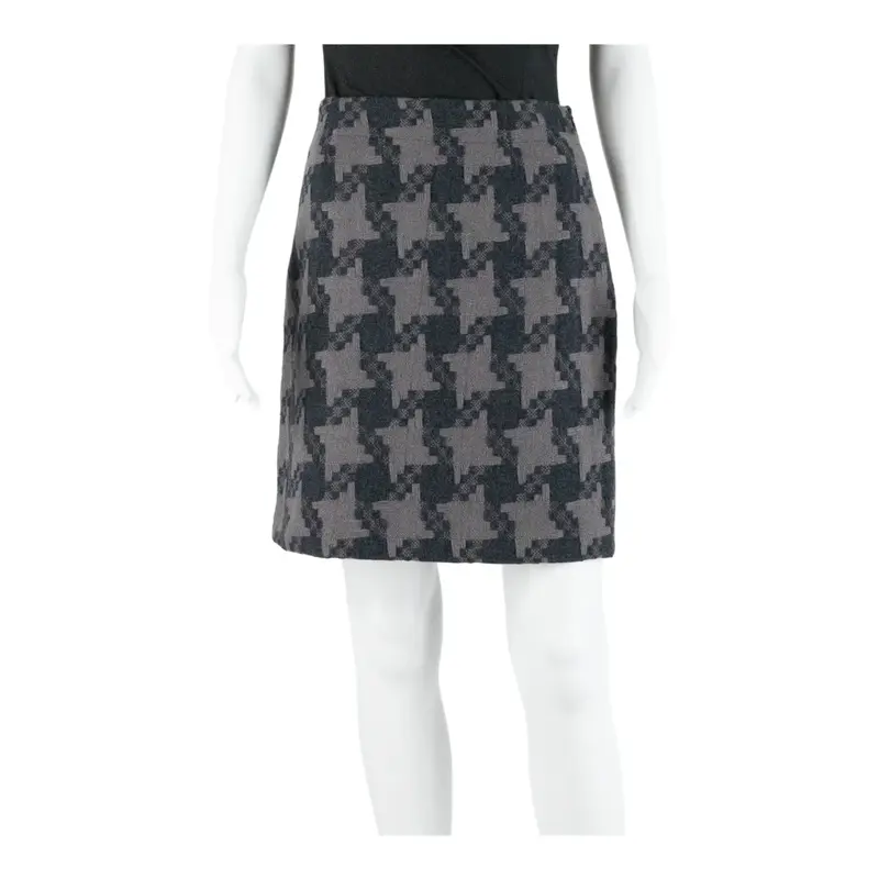 BODEN Short Pencil Skirt Grey Wool Houndstooth Womens UK 8