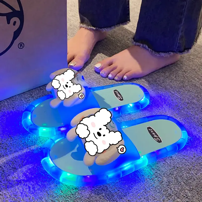 Light up slippers LED Night Slippers  Light Up Your Halloween Gift-Ready & Comfy Slides Glowing  Light Up LED Slippers Slides...