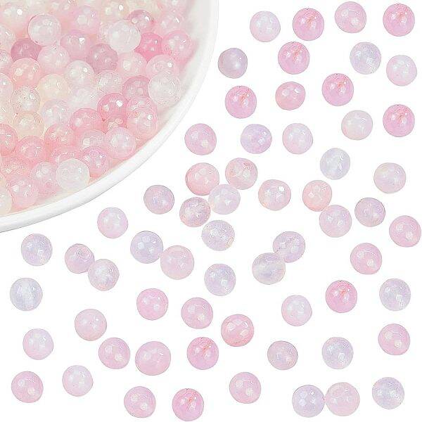 180Pcs Dyed Natural White Jade Round Beads Strands