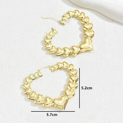 Stainless Steel Heart Hoop Earrings