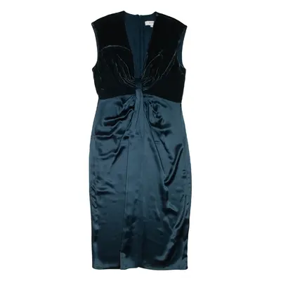 REISS Womens Day Dress Green Viscose Sleeveless Midi UK 10
