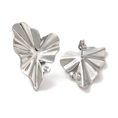 304 Stainless Steel Heart Stud Earrings