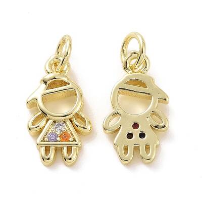 Brass Micro Pave Colorful Cubic Zirconia Pendants