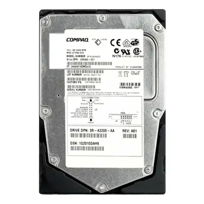 235065-001 HP 18.2GB Ultra-160 SCSI 15000 3.5-inch Hard Drive