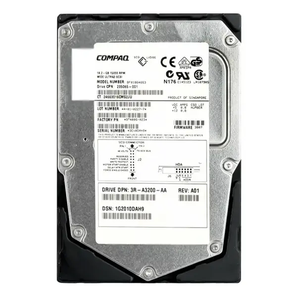 235065-001 HP 18.2GB Ultra-160 SCSI 15000 3.5-inch Hard Drive