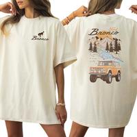 Vintage Retro Ford Bronco T-Shirt, The Car National Park Graphic 2-Sided Shirt, Comfy Clothing, Printed Women's Top, Casual C...