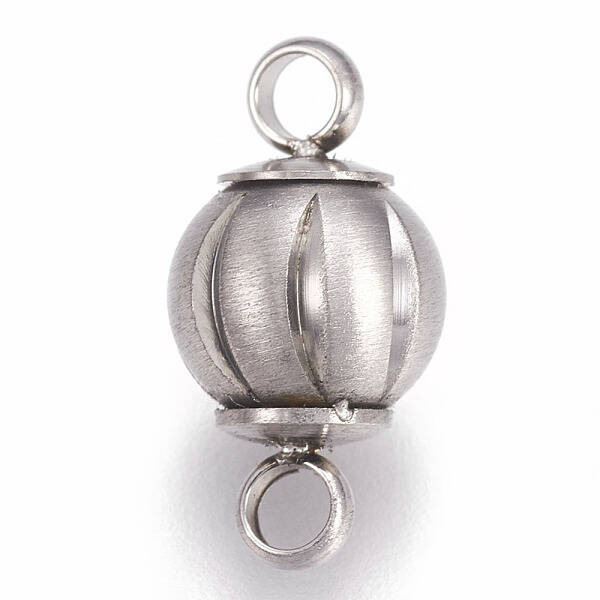 304 Stainless Steel Magnetic Clasps with Loops