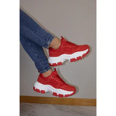 Azuka - Women's Chunky Lace-Up Sneakers, Wide Fit & Pull Tab, Breathable, Perfect for Casual Outfits or Streetwear Looks, lig...