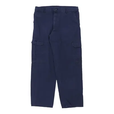 Lazzar Cargo Trousers - 36W 29L Navy Cotton Blend
