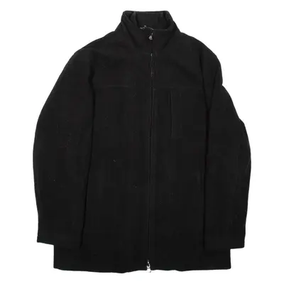 CALVIN KLEIN Double Zip Mens Overcoat Coat Black M