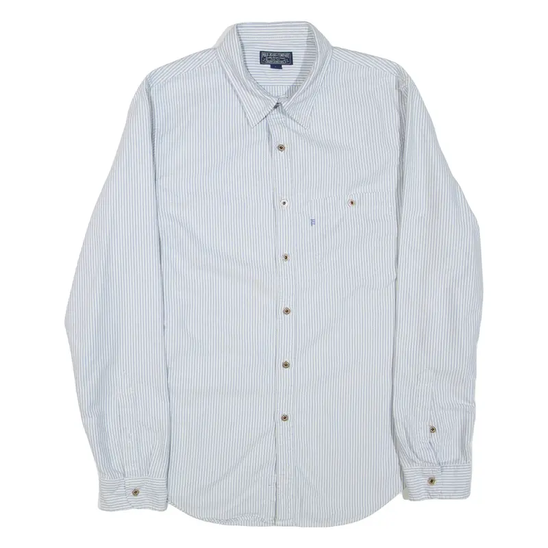 RALPH LAUREN POLO JEANS COMPANY Mens Shirt Blue Striped Long Sleeve L