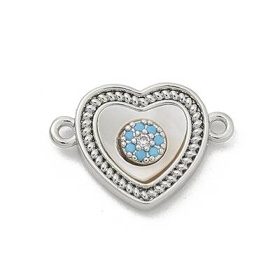 Brass Micro Pave Clear Cubic Zirconia Connector Charms