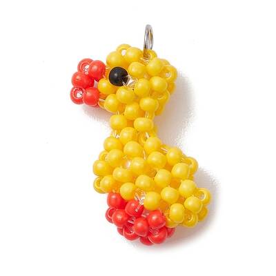 Handmade Glass Seed Beaded Duck Pendants