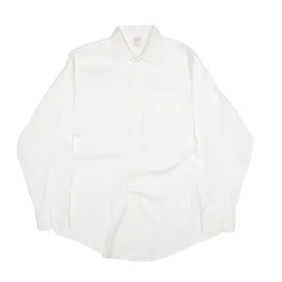 BROOKS BROTHERS Plain Shirt White Long Sleeve Mens L