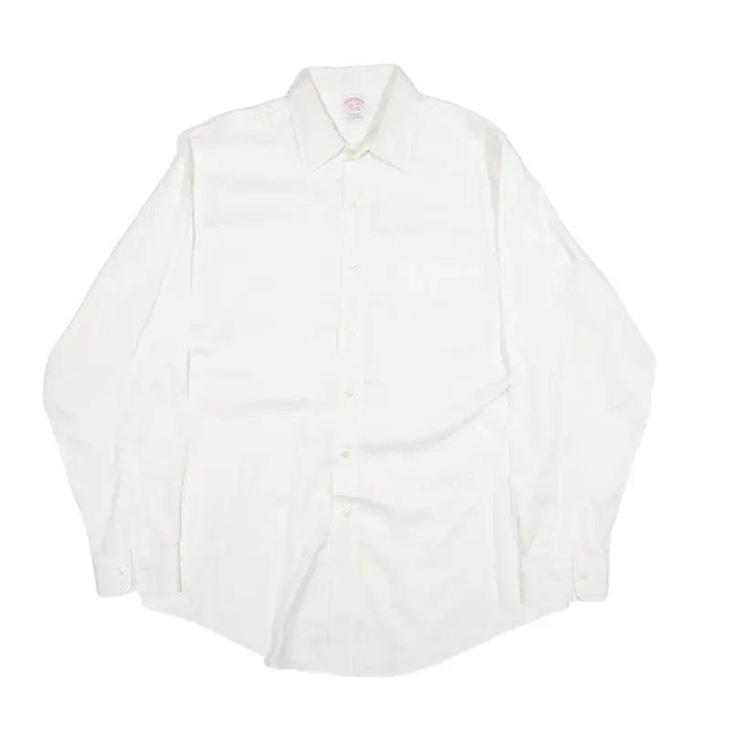 BROOKS BROTHERS Plain Shirt White Long Sleeve Mens L