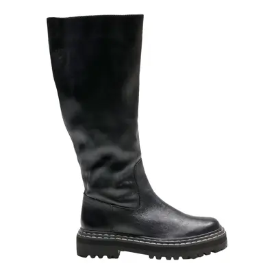 VINCE CAMUTO High Boots Black Leather Womens UK 4