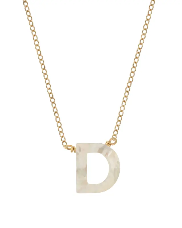 Dawn Initial Necklace | Metal Color: Gold | Style: D