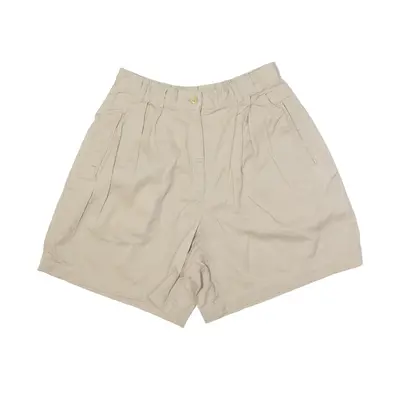 FIRST ISSUE Pleated Chino Shorts Beige 90s Relaxed Womens XS W26