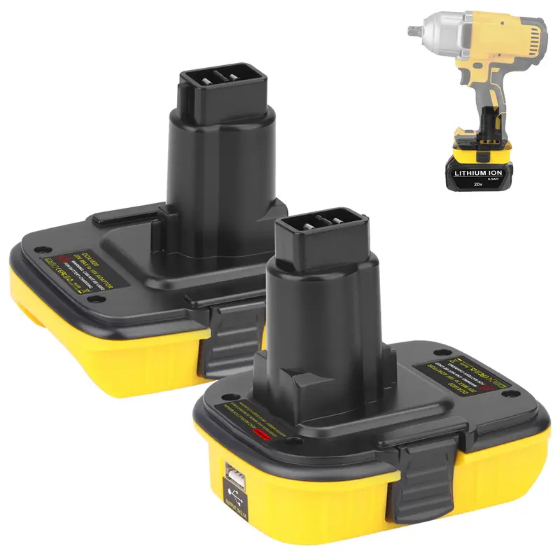 JYJZPB 2 Pack Fast USB | Replace for De Walt 18V to 20V Battery Adapte Converter DCA1820 for Dewalt 18V Tools Convert Dewalt ...