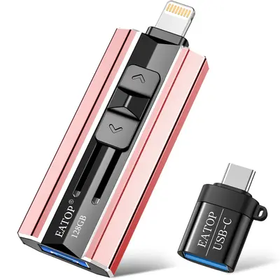 EATOP Portable Phone Flash Drive Small Memory Stick Storage Save More Photos Videos Files For iPhone iPad Androidphone PCs Mi...