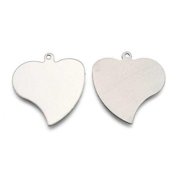 Tarnish Resistant 201 Stainless Steel Heart Stamping Blank Tag Pendants