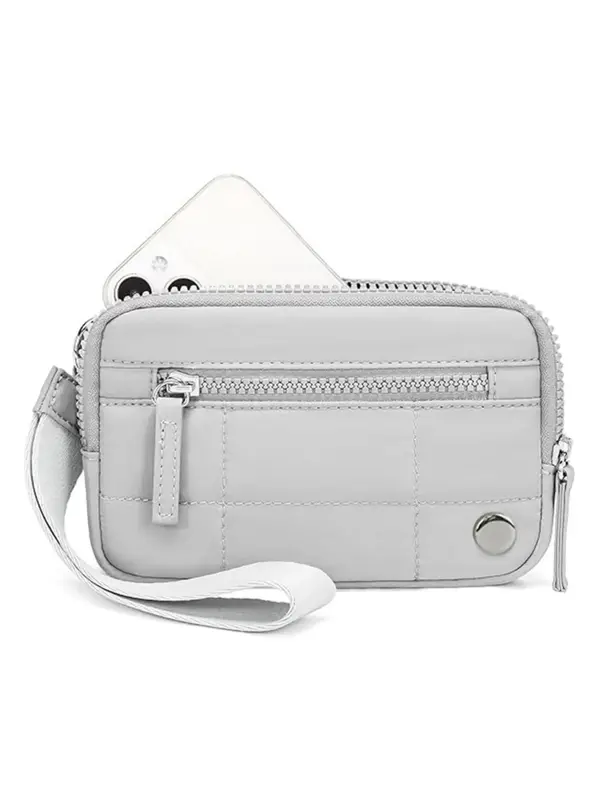 Women's Solid Color Zipper Wristlet, Fashionable Lightweight Waterproof Phone Bag, Casual Versatile Clutch for Daily Used