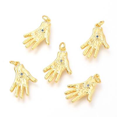 Brass Micro Pave Royal Blue Cubic Zirconia Pendants