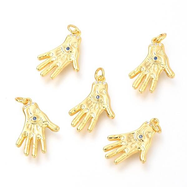 Brass Micro Pave Royal Blue Cubic Zirconia Pendants