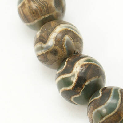 Tibetan Style Wave Pattern dZi Beads