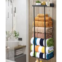 Bathroom Towel Storage Rack, Towel Racks for Bathroom Wall Mounted 30 inch with Shelf Can Holds 6 Large Towels, Wall Towel Ra...