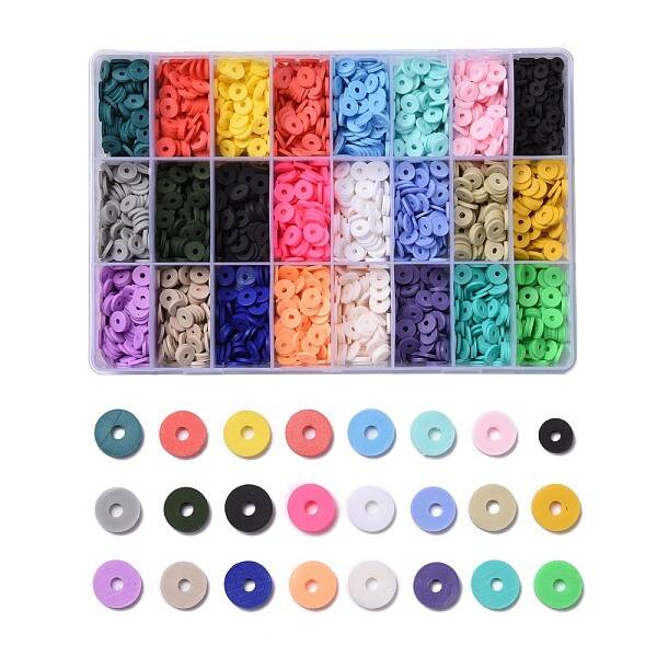 240G 24 Colors Handmade Polymer Clay Beads