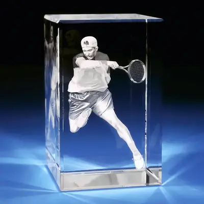 3D Memory Crystal™ - Tabletop - Rectangle - Tennis-Small