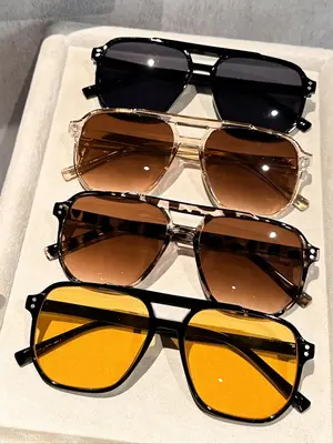 Unisex Vintage Trendy Aviator Sunglasses, Retro Outdoor Sports Sunglasses, Fashionable Sunglasses for Men & Women for Everyda...