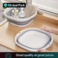 Foldable Wash Basin, 1/3 Counts Multifunctional Portable Silicone Facial Foot Wash Basin, Space Saving Wash Basin for Home Ba...