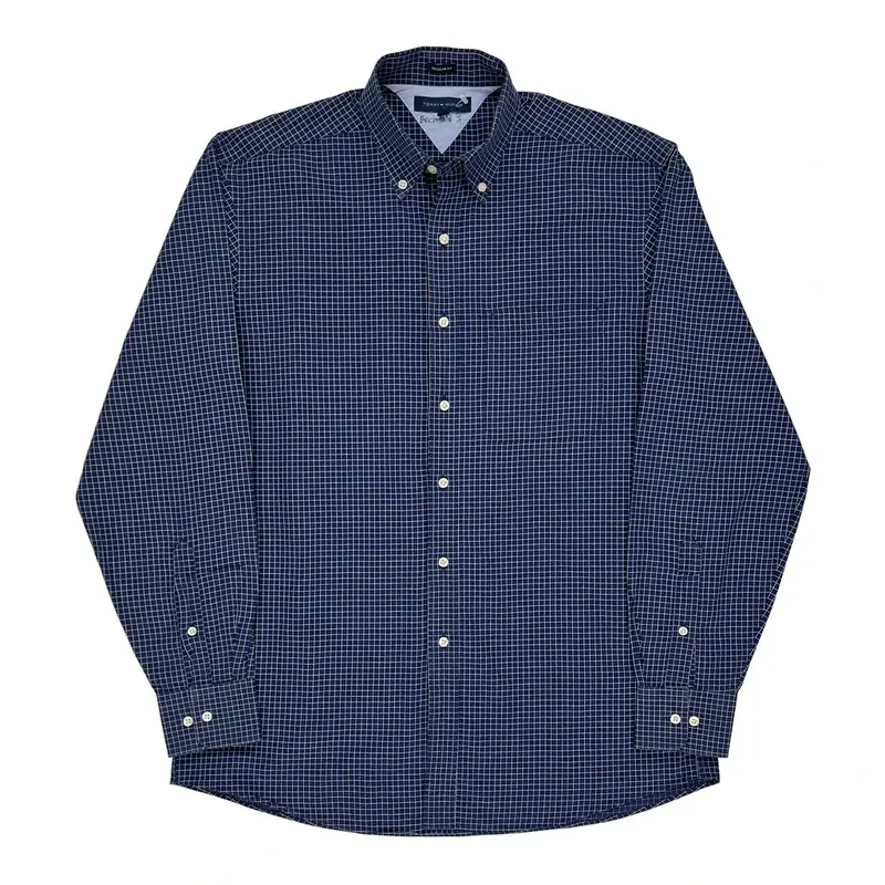 Tommy Hilfiger Checked Shirt - Medium Blue Cotton
