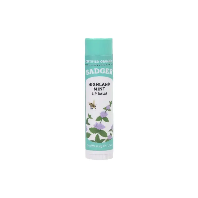 badger balm Lip Balm Stick, Highland Mint (4.20g)