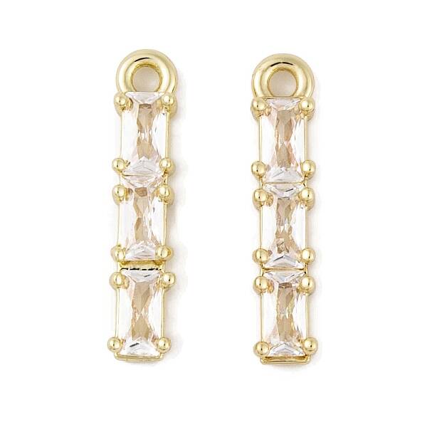 Brass Micro Pave Clear Cubic Zirconia Pendants