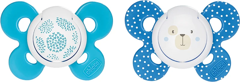 Chicco Physio Comfort 6-16m Pacifier Boy-Points/Bear 2 pcs