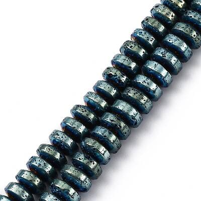 Electroplated Natural Lava Rock Beads Strands