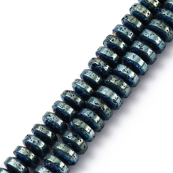 Electroplated Natural Lava Rock Beads Strands