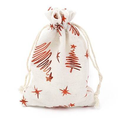 Christmas Theme Cotton Fabric Cloth Bag