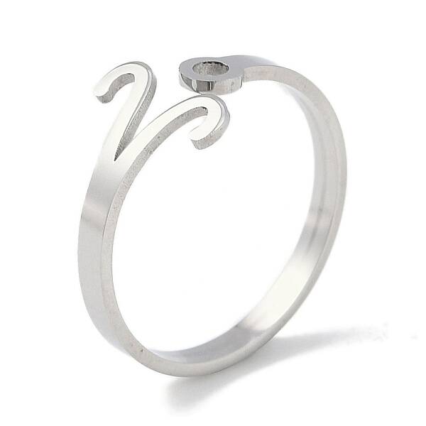 Non-Tarnish Constellations 304 Stainless Steel Open Cuff Ring for Women
