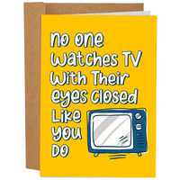 No One Watches TV Funny Father's Day Card from Kids, Daughter, or Son - Funny Father's Day Card